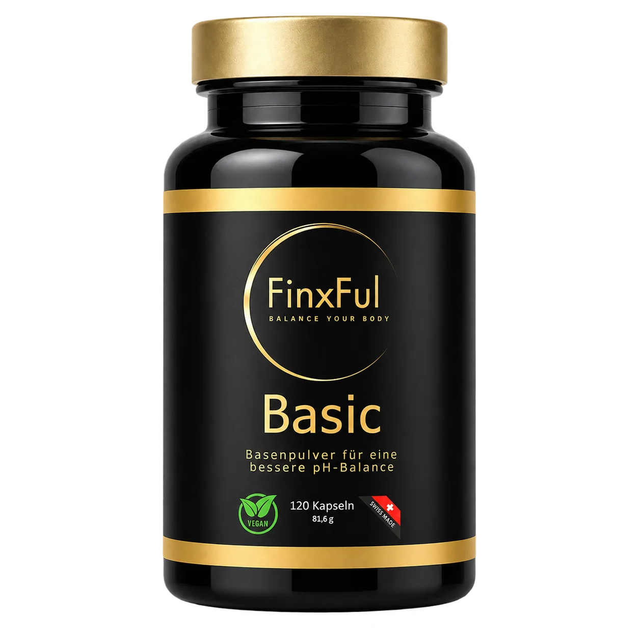 FINXFUL Basic Mineralstoffkapseln, schwarze Dose mit goldenem Deckel